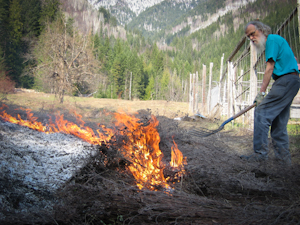 Old Man John tending his homestead